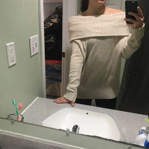 NWT H&M beige off the shoulder sweater